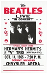 Beatles 1967 Chrysler Arena Reproduction Cardboard Concert Poster