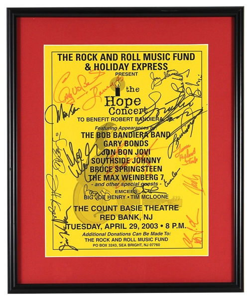 Bruce Springsteen , Jon Bon Jovi, Gary Bonds and More Signed Original Hope Benefit Concert Poster