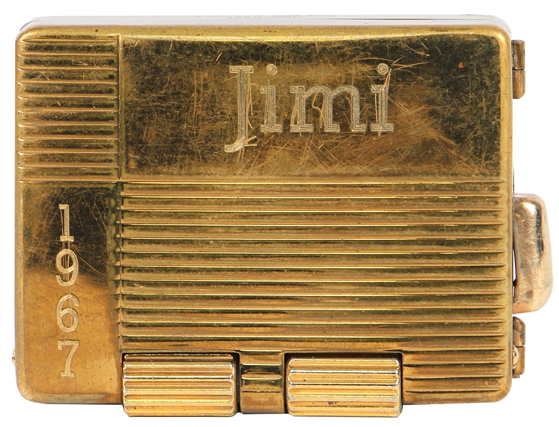 Jimi Hendrix Owned and Used "Jimi 1967" Engraved Gold Lighter