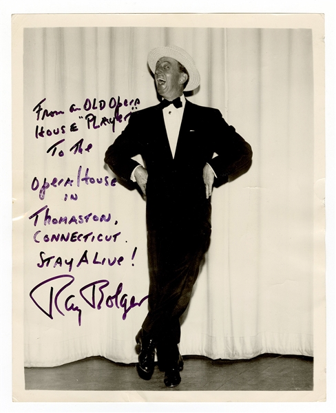 Ray Bolger Signed and Inscribed Photograph JSA