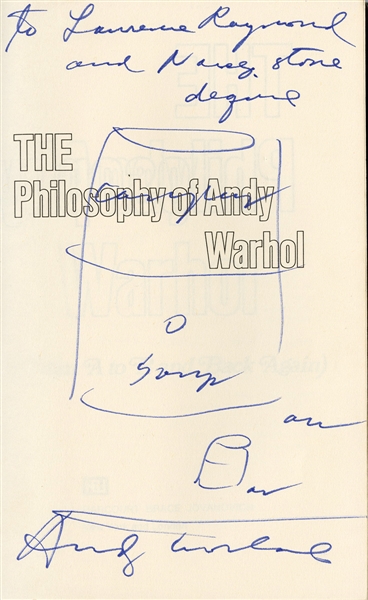 Andy Warhol Signed Autobiography With Soup Can Sketch (1st Edition)