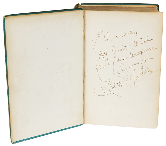 Clark Gable Signed and Inscribed "Rhett Gable" Copy of "Gone With The Wind"