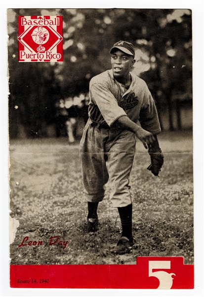 Negro League Original Baseball of Puerto Rico Periodical featuring Negro League Hall of Famer Leon Day