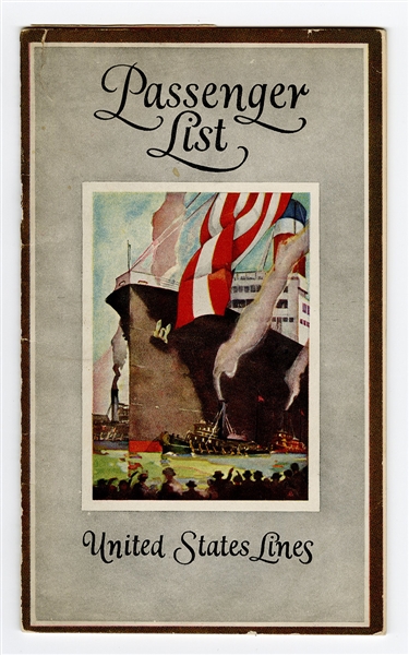 Original Passenger List of the 1924 US Traveling Team featuring Casey Stengel