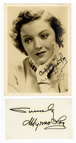 Myrna Loy Signed Photograph & Signature Cut JSA