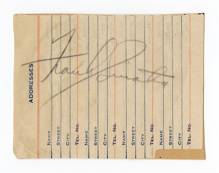 Frank Sinatra Signed Address Book Page JSA 