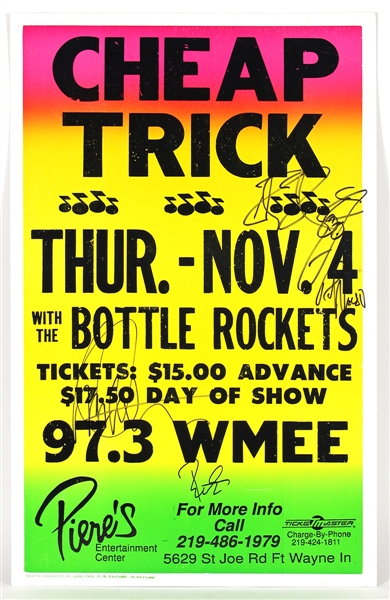 Cheap Trick Signed Boxing-Style Concert Poster