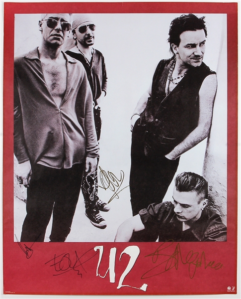 U2 Full Band Signed Promotional Poster