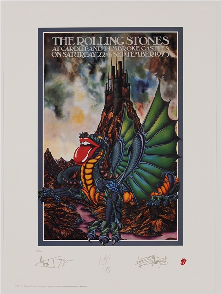Rolling Stones Original Cardiff and Pembroke Limited Edition Plate Signature Lithographic Concert Poster Print