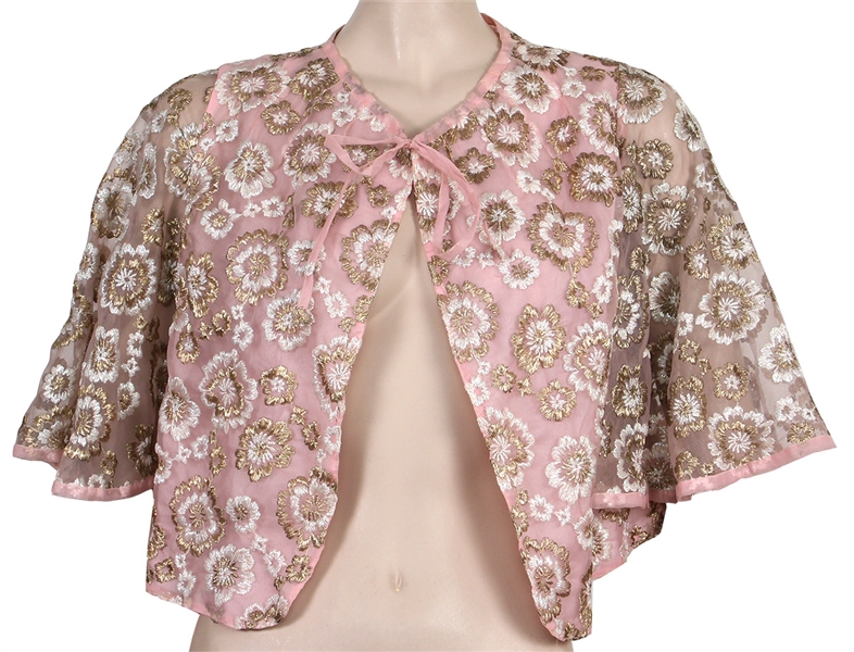 Marilyn Monroe Owned and Worn Pink, Gold and Silver Lamé Capelet