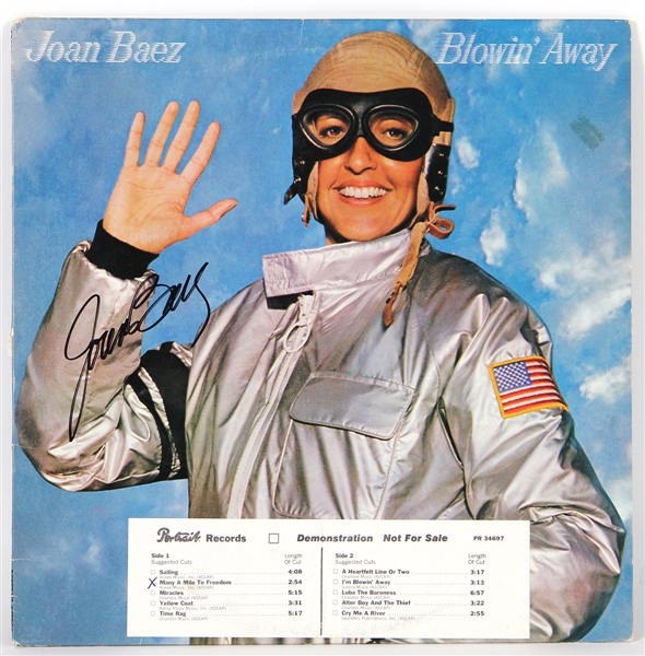 Joan Baez Signed “Blowin’ Away” Album JSA