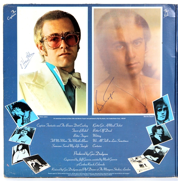 Elton John and Bernie Taupin Vintage Signed "Captain Fantastic and the Brown Dirty Cowboy" Album With Brown Vinyl, Poster and Booklets JSA