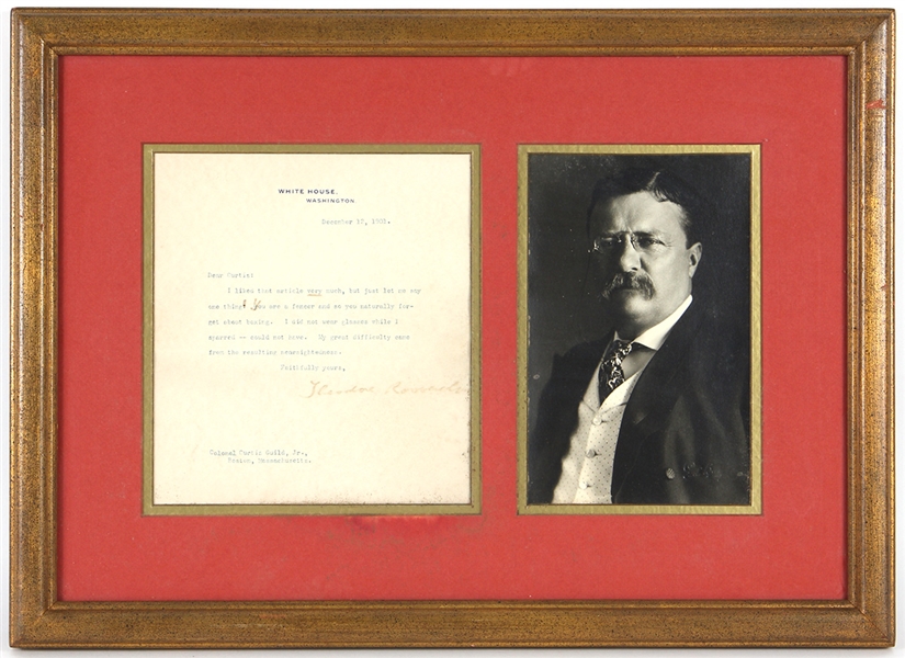 Theodore Roosevelt Signed Letter JSA