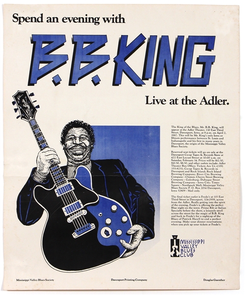 B.B. King Live at the Adler Original Concert Poster