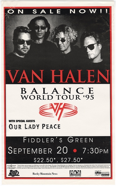 Van Halen Balance World Tour 95 Original Concert Poster