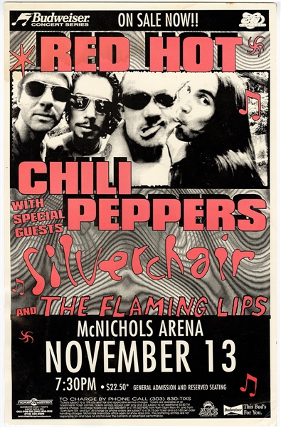 Lot Detail Red Hot Chili Peppers Original Mcnichols Arena Concert Poster