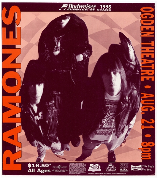 Ramones Original 1995 Ogden Theatre Concert Poster