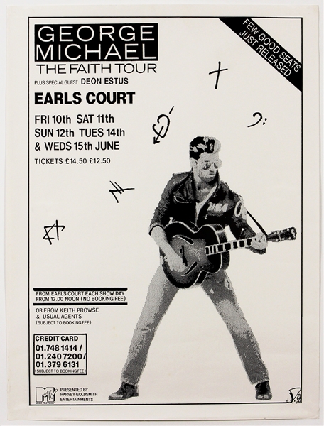 George Michael Original "Faith Tour" Earls Court Concert Poster