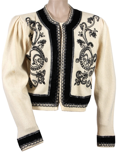 Rickie Lee Jones Stage Worn Elaborately Beaded Vintage Sweater