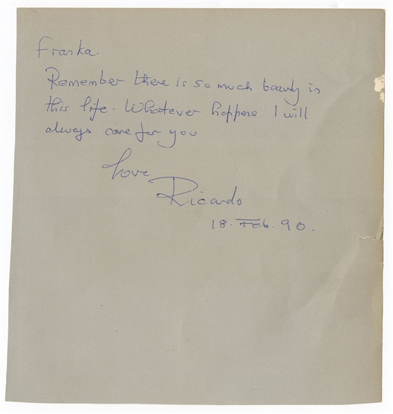 Pink Floyd Richard Wright Handwritten and Signed Letter FA LOA