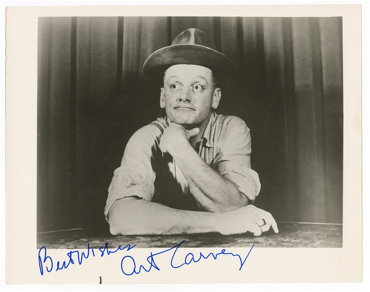 Art Carney Signed 8 x 10 Black and White Photograph