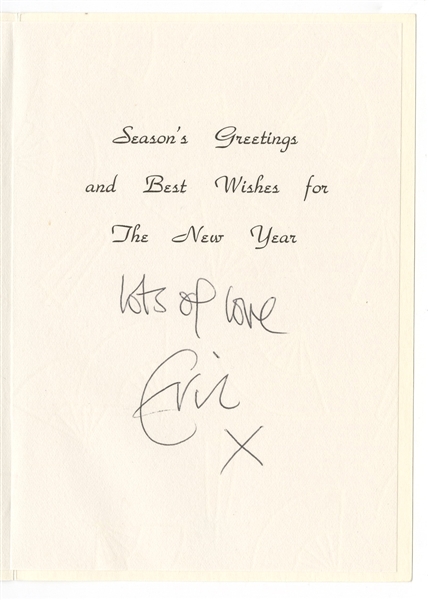 Eric Clapton Handwritten and Signed Seasons Greetings Card JSA