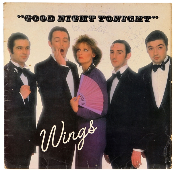 Paul McCartney and The Wings Twice-Signed “Goodnight Tonight” 12-Inch Single JSA & Frank Caiazzo Authenticated