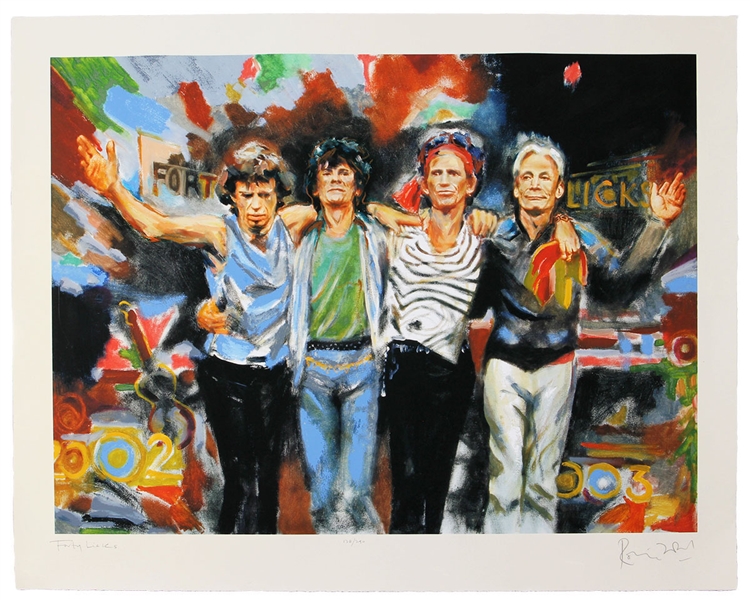 Rolling Stones Ronnie Wood Signed "Forty Licks" Limited Edition Artwork