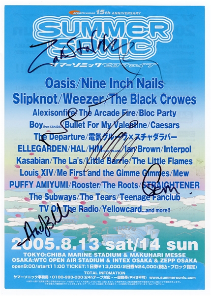 Oasis Signed "Summer Sonic" Rare Japanese Flyer