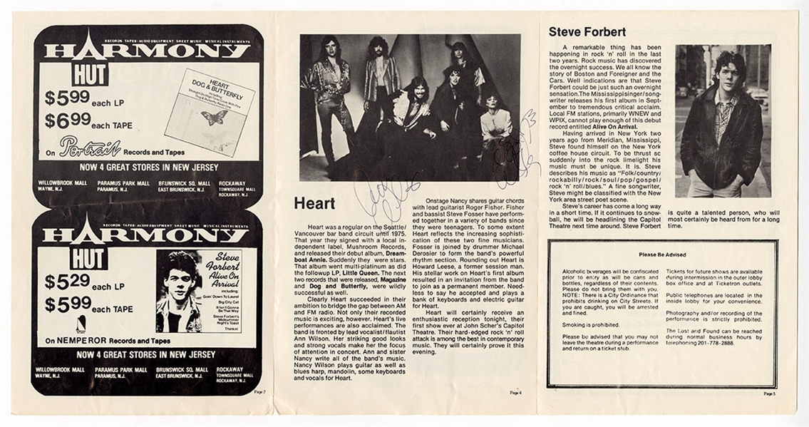 Heart Promotional Booklet Signed by Nancy and Ann Wilson