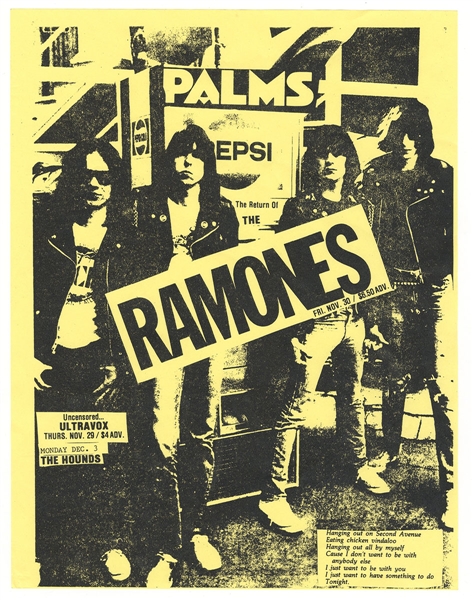 The Ramones and Ultravox Original 1979 Concert Flyer Handbill