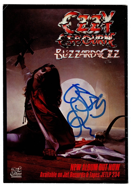 Ozzy Osbourne Signed "Blizzard of Ozz" Program JSA