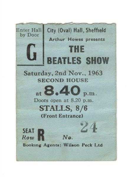 The Beatles 1963 Original Concert Ticket "The Beatles Show"