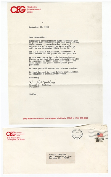 Michael Jackson and Joe Jackson Original Correspondence