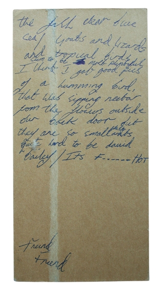 Def Leppard Rick Allen Handwritten Description of a Private Holiday