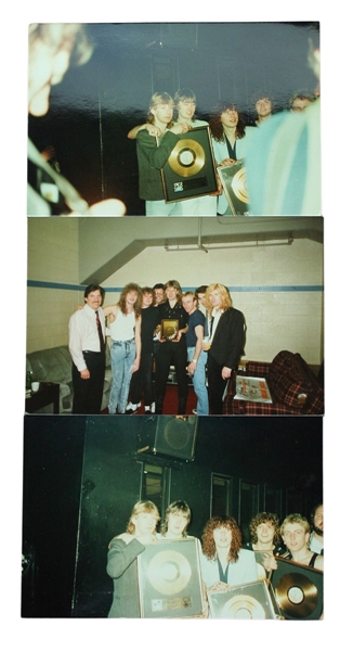 Def Leppard Pyromania Original Photographs Getting Gold Records