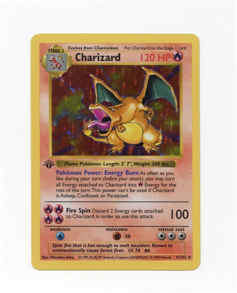 1999 Pokémon Base 1st Edition Holo Thick Stamp Shadowless Charizard #4 Raw Ungraded Pack Fresh!