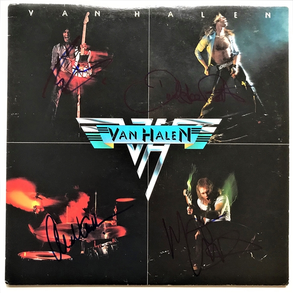 Van Halen Signed Debut Album with David Lee Roth REAL LOA