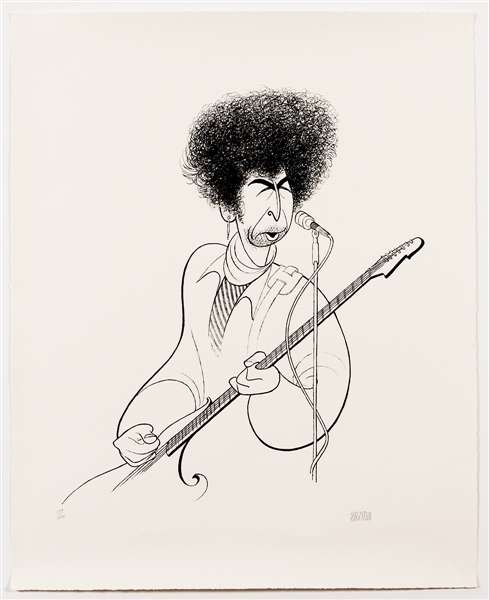 Bob Dylan Original Al Hirschfeld Signed Limited Edition Lithograph