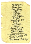 Kurt Cobain Handwritten and Stage Used Nirvana "Nevermind Tour" Concert Setlist 6/21/1992 REAL