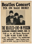 The Beatles Original 1966 Cleveland Stadium Cardboard Concert Poster