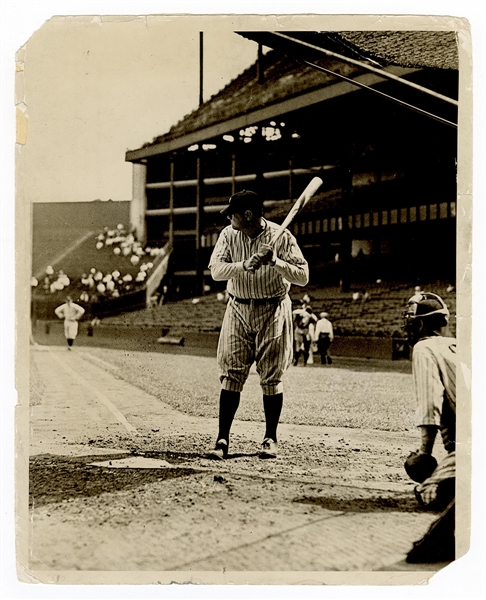 Babe Ruth New York Yankees Original Wire Stamped Photograph