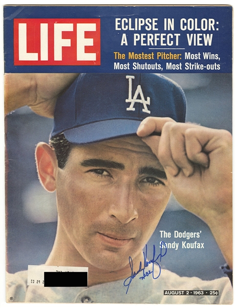 Sandy Koufax Signed 1963 Edition of Life Magazine