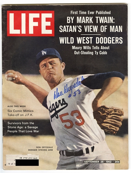 Don Drysdale Signed 1962 Edition of Life Magazine