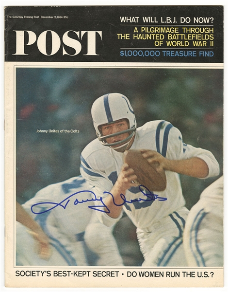 Johnny Unitas Signed 1964 Post Magazine