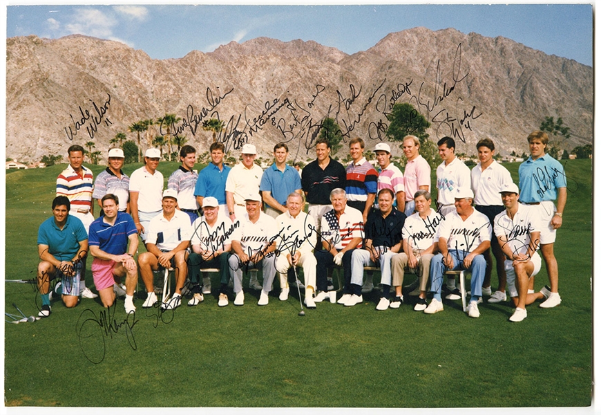 NFL Golf Event Photograph Signed By Burt Jones, Archie Manning, and 21 Others