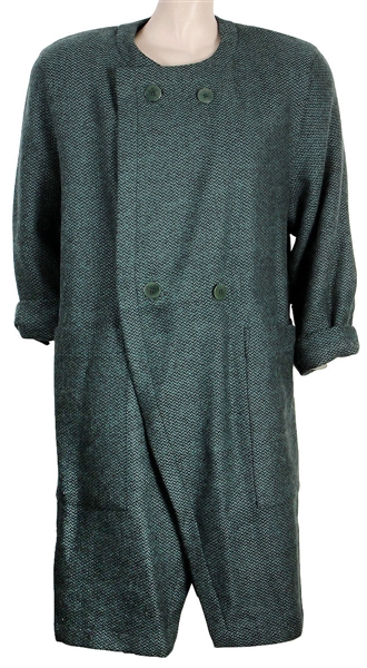 Liza Minnelli Owned & Worn Green & Black Wool Knit Coat