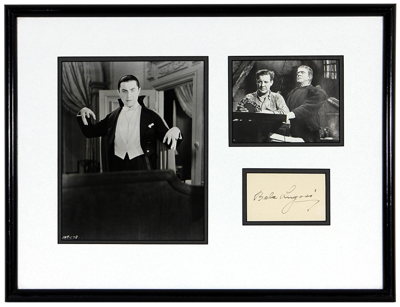 Bela Lugosi Signed Cut "Dracula" Display JSA