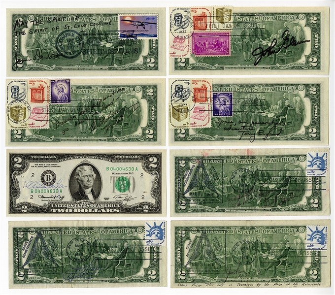 Collection of Astronaut Signed $2 Bills (11) JSA