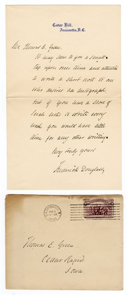 Frederick Douglass 1894 Signed Handwritten Letter (ALS) JSA